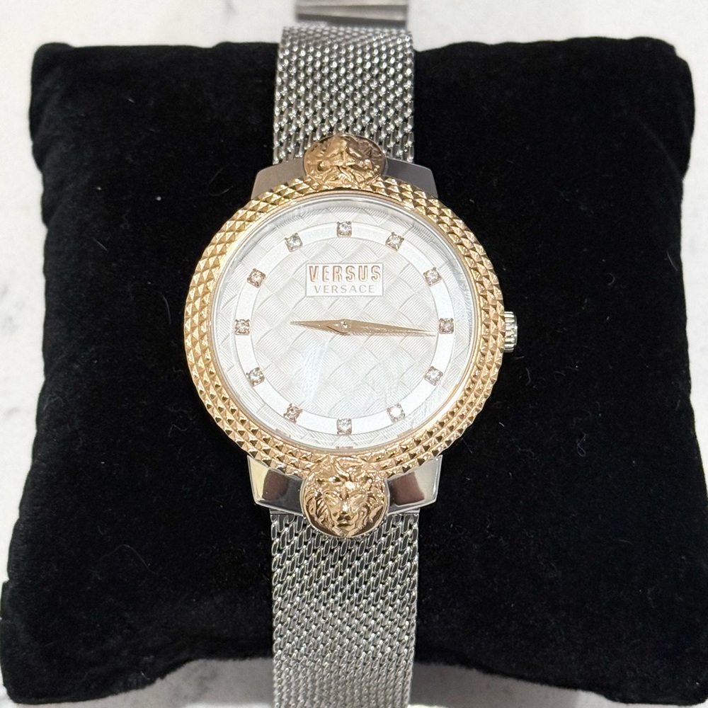 Versus Versace Women's Mouffetard 2 Hand Silver-Tone Stainless Steel Watch 38mm